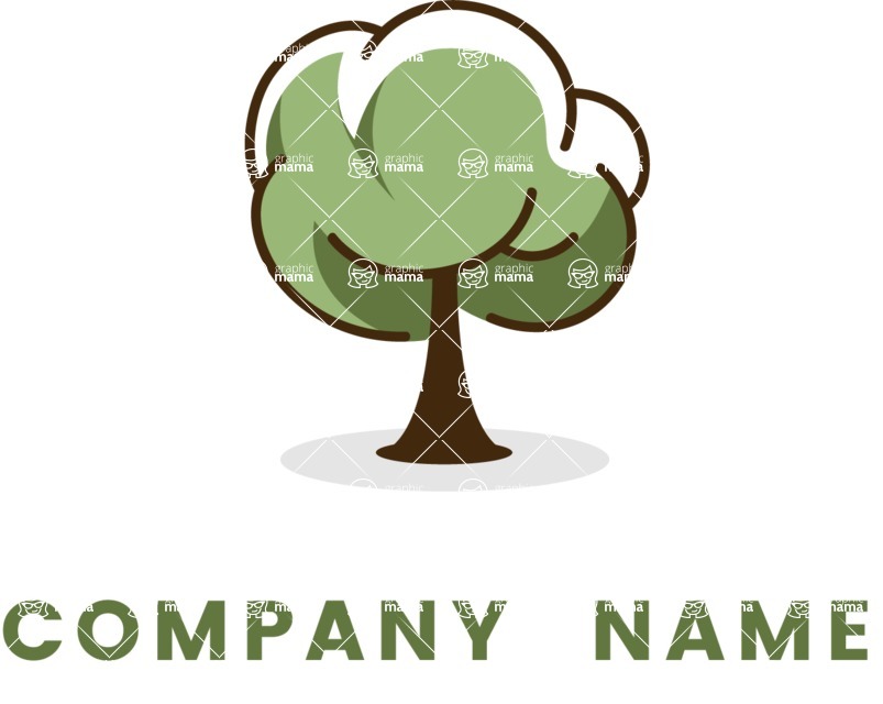 Business Logo Templates - vector graphics in a pack from GraphicMama - Modern Cartoon Tree Logo Design for Eco Company